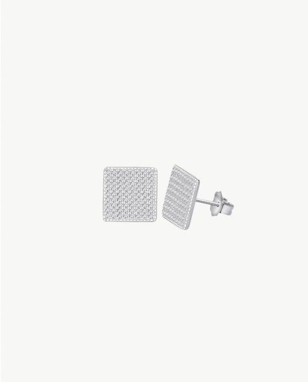 Silver 925 Zirconia Luxury Square Earrings