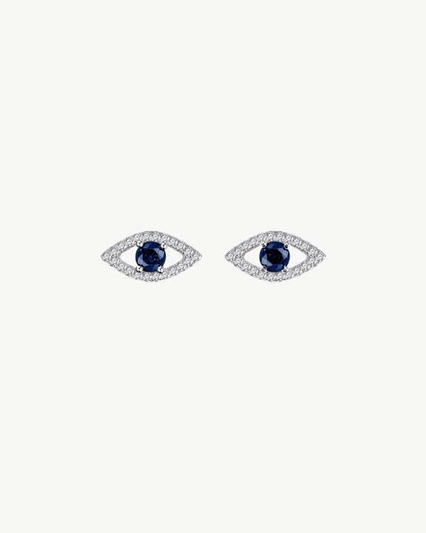 Silver 925 Evil Eye Zirconia Earrings