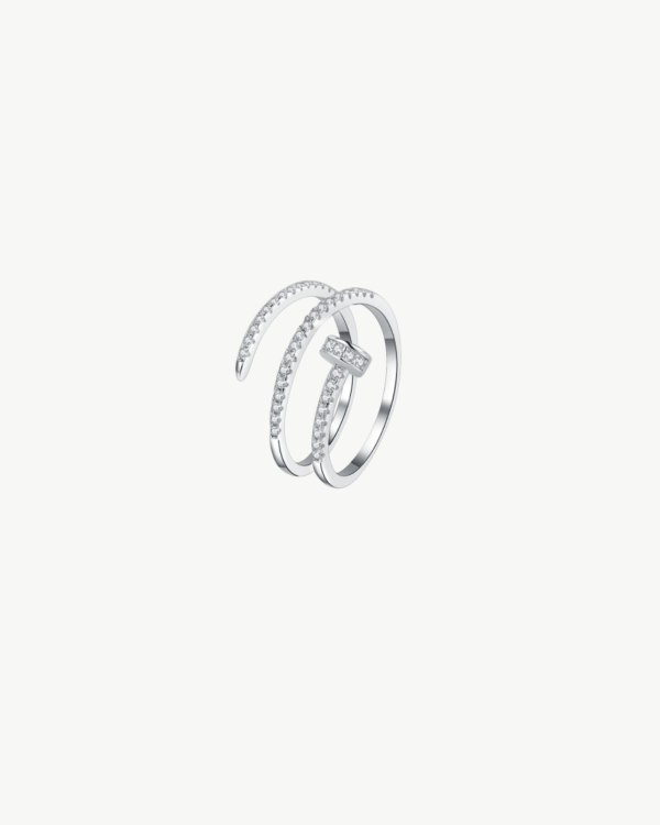 Silver 925 Geometric Zirconia Ring