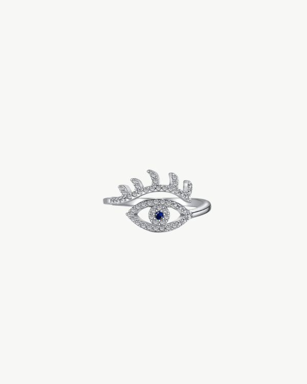 Silver 925 Zirconia Evil Eye Ring