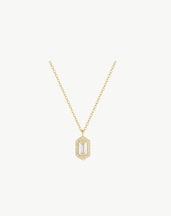 Silver 925 Zirconia Geometric Necklace