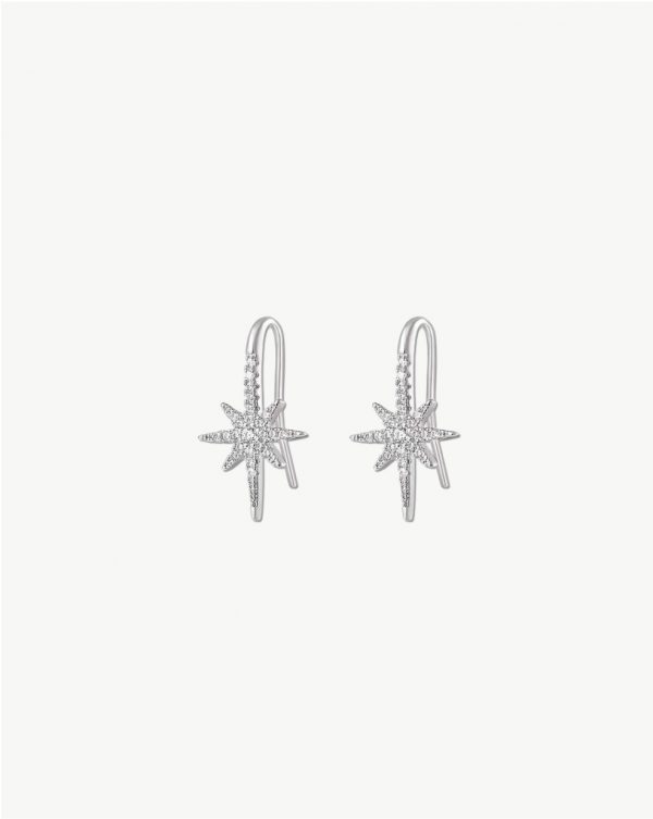 Silver 925 Zirconia Star Earrings