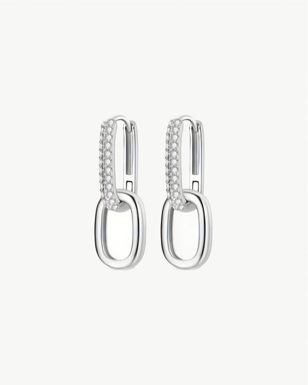 Silver 925 Double Zirconia Earrings