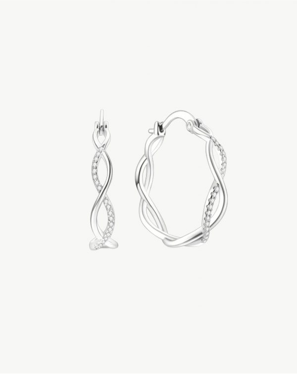 Silver 925 Zirconia Hoop Earrings